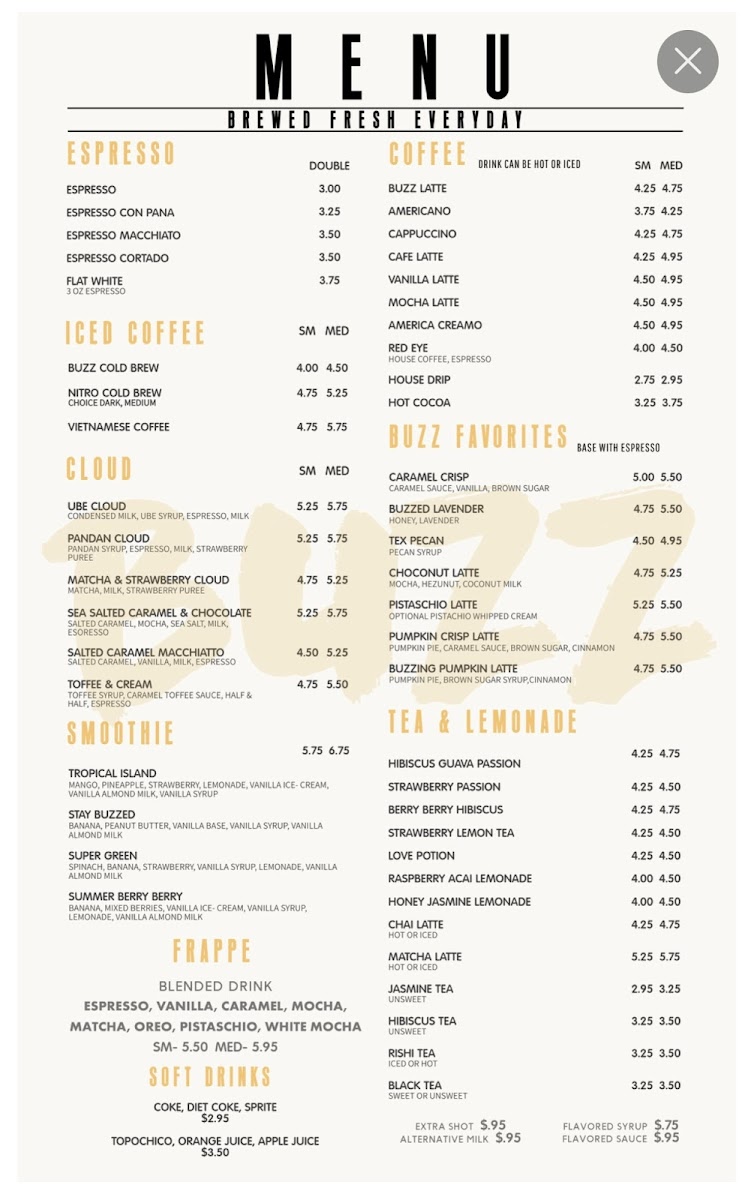 Menu Buzz & Bites Katy-1