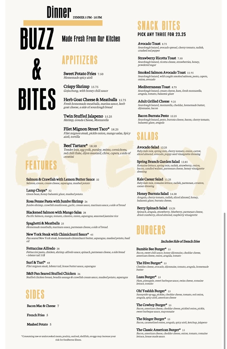 Menu Buzz & Bites Katy-3