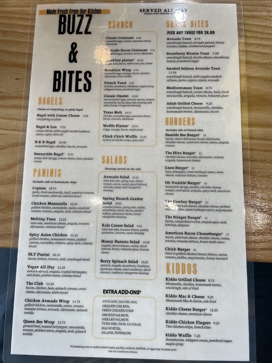 Menu Buzz & Bites Katy-6