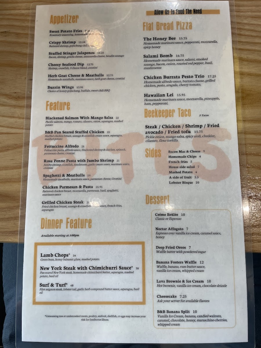 Menu Buzz & Bites Katy-7